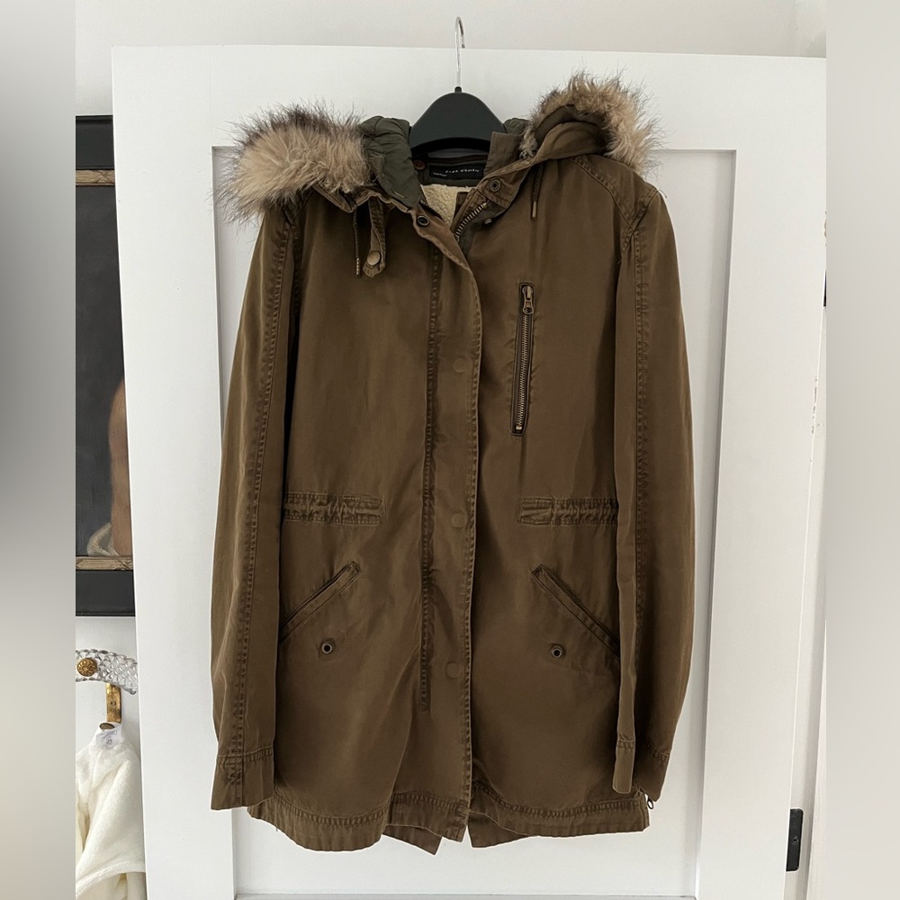 Zara utility jacket with inside shearling vest